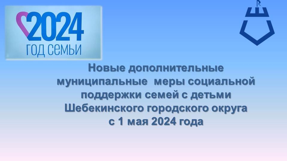 Новые меры поддержки семей с детьми в Шебекинском городском округе.